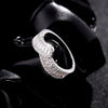 Wholesale Women's S925 Silver Niche Style Irregular Line Diamond Ring
