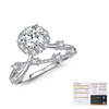 Wholesale Women's S925 Silver Old Money Style Flower Pattern Branches And Tendrils Lines Corolla Ring With Mosan Diamond