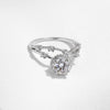 Wholesale Women's S925 Silver Old Money Style Flower Pattern Branches And Tendrils Lines Corolla Ring With Mosan Diamond