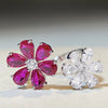 Wholesale Women's S925 Silver Opening Adjustable Forgetmenot Flower Ring With Electroplating