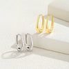 Wholesale Women's S925 Silver Oval Ushaped Geometric Literary Retro Earrings