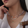 Wholesale Women's S925 Silver Pearl Chain Necklace With Geometric Beads And Electroplating Treatment