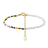 Wholesale Women's S925 Silver Pearl Chain Necklace With Geometric Beads And Electroplating Treatment