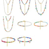 Wholesale Women's S925 Silver Pearl Chain Necklace With Geometric Beads And Electroplating Treatment