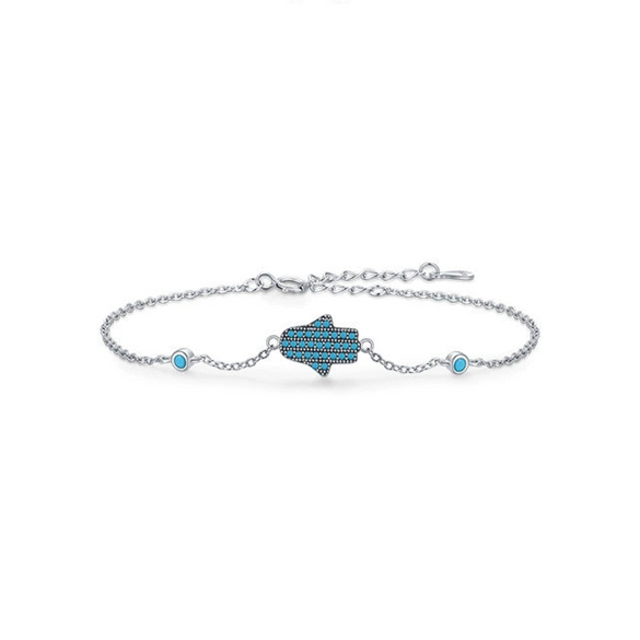 Wholesale Women's S925 Silver Retro Abstract Ghost Cartoon Characters Set With Precious Stones Bracelet