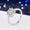 Wholesale Women's S925 Silver Ring Geometric Square Diamond Inlaid Electroplated
