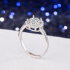 Wholesale Women's S925 Silver Ring Geometric Square Diamond Inlaid Electroplated