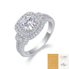 Wholesale Women's S925 Silver Ring With Geometric Design And Moissanite Inlay