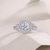 Wholesale Women's S925 Silver Ring With Geometric Design And Moissanite Inlay