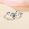 Wholesale Women's S925 Silver Ring With Heart Shaped Daisy And Simulation Diamond Inlay Electroplated