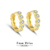Wholesale Women's S925 Silver Round Geometric Diamond Earrings With Electroplating