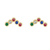 Wholesale Women's S925 Silver Round Geometric Rainbow Earrings Antiallergy Fashion