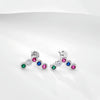 Wholesale Women's S925 Silver Round Geometric Rainbow Earrings Antiallergy Fashion
