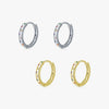 Wholesale Women's S925 Silver Simple Allmatch Round Earrings With Color Zircon And Microinlay Geometric Design