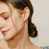 Wholesale Women's S925 Silver Simple Allmatch Round Earrings With Color Zircon And Microinlay Geometric Design