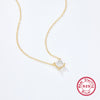 Wholesale Women's S925 Silver Simple Highend Clavicle Chain With Colorful Square Zircon Geometric Pendant And Electroplating Design