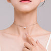 Wholesale Women's S925 Silver Snake Bone Chain Necklace With Single Diamond Geometric Design Seiko Craft