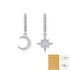 Wholesale Women's S925 Silver Starshaped Moissanite Inlaid Hoop Earrings
