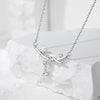 Wholesale Women's S925 Silver Tassel Concentric Knot Necklace With Geometric Pattern And Diamond Design