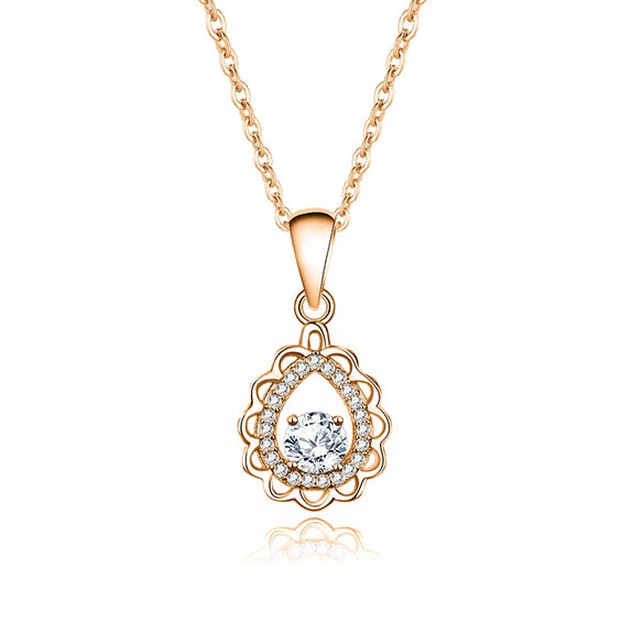 Wholesale Women's S925 Silver Water Drops Moissanite Pendant Necklace With Cross Chain Geometric Simple Style