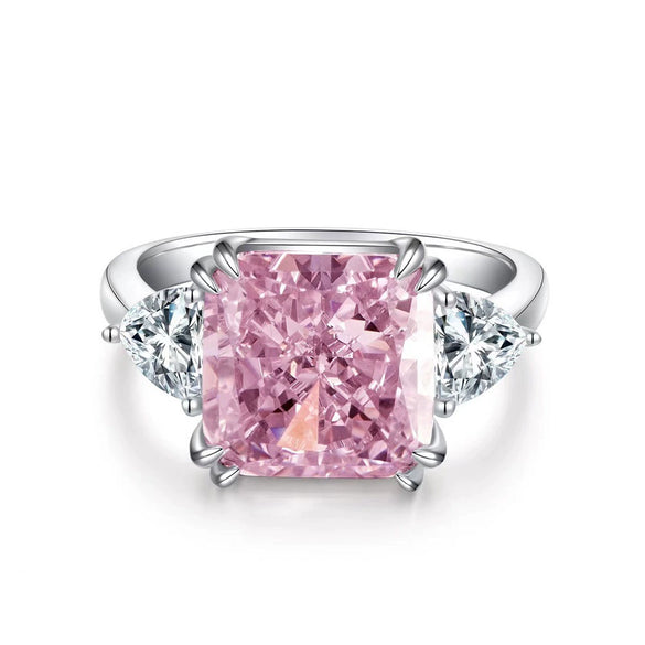 Wholesale Women's S925 Sterling Silver Aquamarine Ring With Geometric Style And Electroplating Treatment