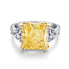 Wholesale Women's S925 Sterling Silver Aquamarine Ring With Geometric Style And Electroplating Treatment