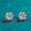 Wholesale Women's S925 Sterling Silver Artificial Diamond Heartshaped Snowflake Sixclaw Electroplated Earrings