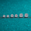 Wholesale Women's S925 Sterling Silver Artificial Diamond Heartshaped Snowflake Sixclaw Electroplated Earrings