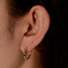 Wholesale Women's S925 Sterling Silver Asymmetrical Geometric Earrings Set With Diamonds