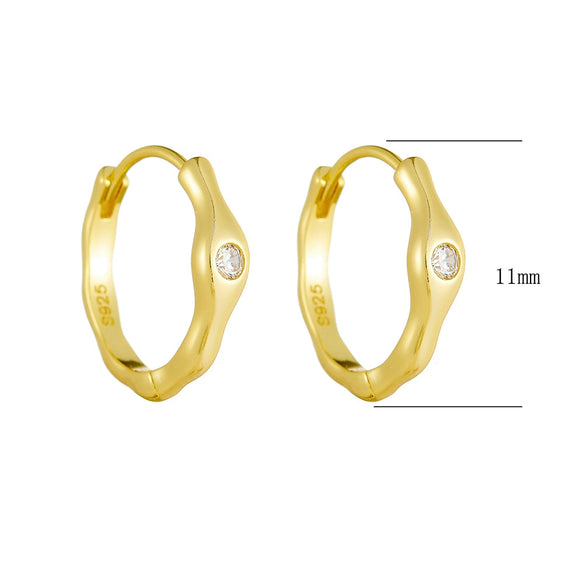 Wholesale Women's S925 Sterling Silver Asymmetrical Geometric Earrings Set With Diamonds