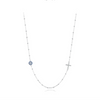 Wholesale Women's S925 Sterling Silver Blue Eye Cross Beaded Clavicle Necklace With Micro Inlay