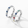 Wholesale Women's S925 Sterling Silver Blue Eye Ring With Colorful Enamel And Dripping Glue Design