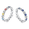 Wholesale Women's S925 Sterling Silver Blue Eye Ring With Colorful Enamel And Dripping Glue Design