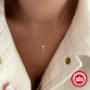 Wholesale Women's S925 Sterling Silver Butterfly Collarbone Necklace With Geometric Zircon Pendant And Electroplating Ochain