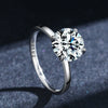 Wholesale Women's S925 Sterling Silver Classic Four Claw Zircon Ring With Geometric Design