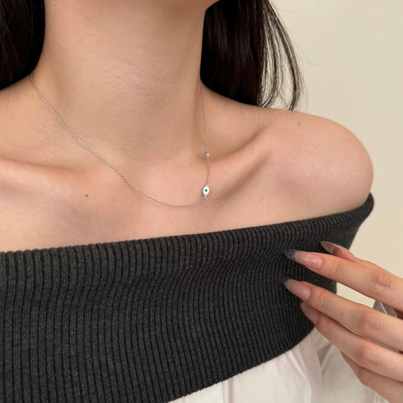 Wholesale Women's S925 Sterling Silver Clavicle Chain Necklace With Geometric Design And Electroplating Treatment