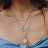 Wholesale Women's S925 Sterling Silver Clavicle Chain Necklace With Glow Surface Letter A Z Text Design And 18K Gold Electroplating