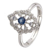 Wholesale Women's S925 Sterling Silver Colored Gemstone Ring With Natural Sapphire Ruby Tanzanite In Geometric Ushaped Light Luxury Style Set With Gems