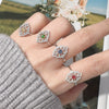 Wholesale Women's S925 Sterling Silver Colored Gemstone Ring With Natural Sapphire Ruby Tanzanite In Geometric Ushaped Light Luxury Style Set With Gems