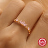 Wholesale Women's S925 Sterling Silver Colorful Diamond Ring With Geometric Pattern And Real Gold Plating Electroplating Treatment