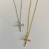 Wholesale Women's S925 Sterling Silver Cross Ochain Necklace With Geometric Pattern And Diamond Design