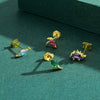 Wholesale Women's S925 Sterling Silver Cute Dinosaur Earrings With Crystal Jewelry Seiko Design