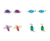Wholesale Women's S925 Sterling Silver Cute Dinosaur Earrings With Crystal Jewelry Seiko Design