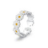 Wholesale Women's S925 Sterling Silver Daisy Dripping Glue Finger Ring