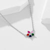 Wholesale Women's S925 Sterling Silver Diamond Flower Pendant Cross Chain Necklace