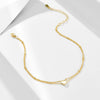 Wholesale Women's S925 Sterling Silver Double Layer Chain Heart Shaped Pendant Anklet With Gold Plated Love Design