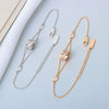 Wholesale Women's S925 Sterling Silver Double Layer Small Waist Design Electroplated Hand Jewelry Bracelet
