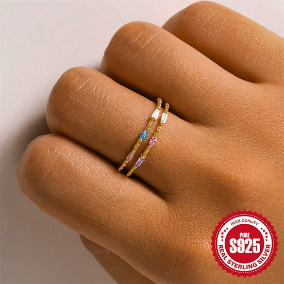 Wholesale Women's S925 Sterling Silver Doublelayer Ring With Moon And Fivepointed Star Design Opening Adjustable Electroplated