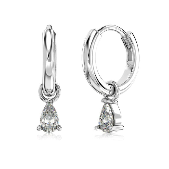Wholesale Women's S925 Sterling Silver Drop Shape Light Luxury Earrings With Electroplating