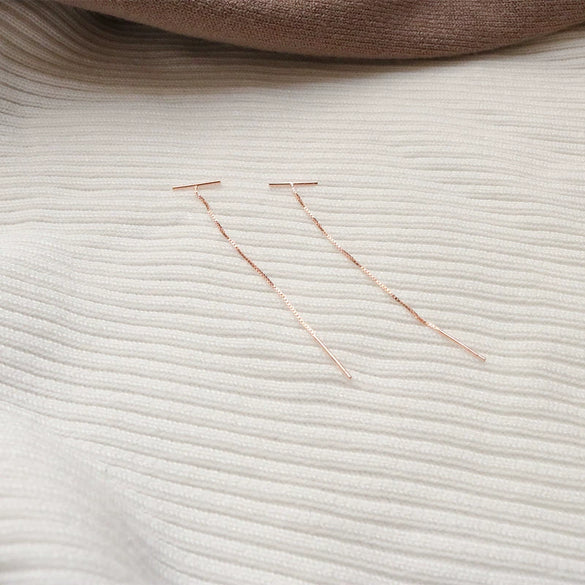 Wholesale Women's S925 Sterling Silver Ear Chain With Letters Numbers Text Pattern In Simple Cold Style And Tshaped Design